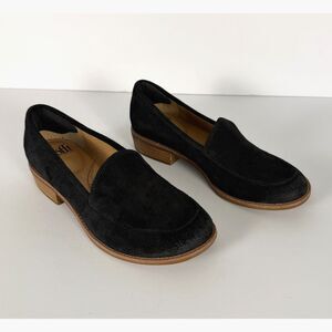 Sofft Napoli Black Suede Loafers Womens 7 Comfort Slip On Shoes